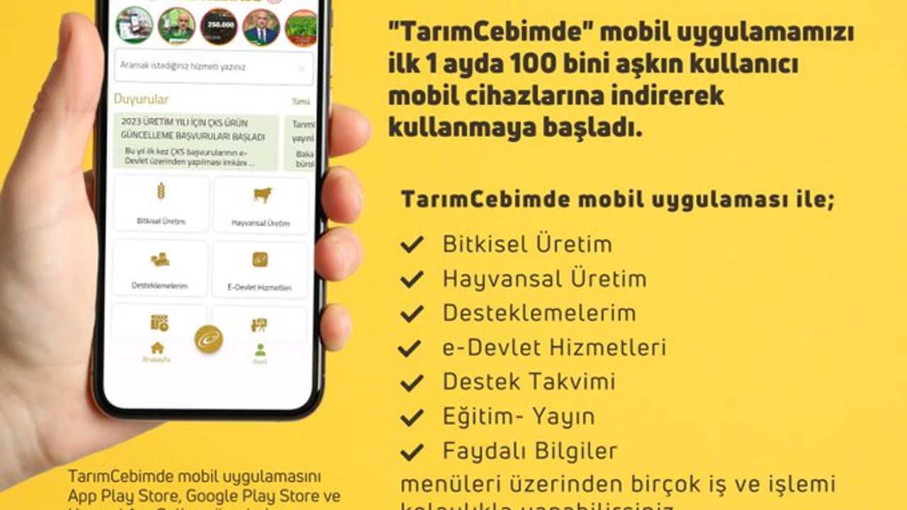TarımCebimde mobil yygulaması çiftçilerin işini kolaylaştırıyor