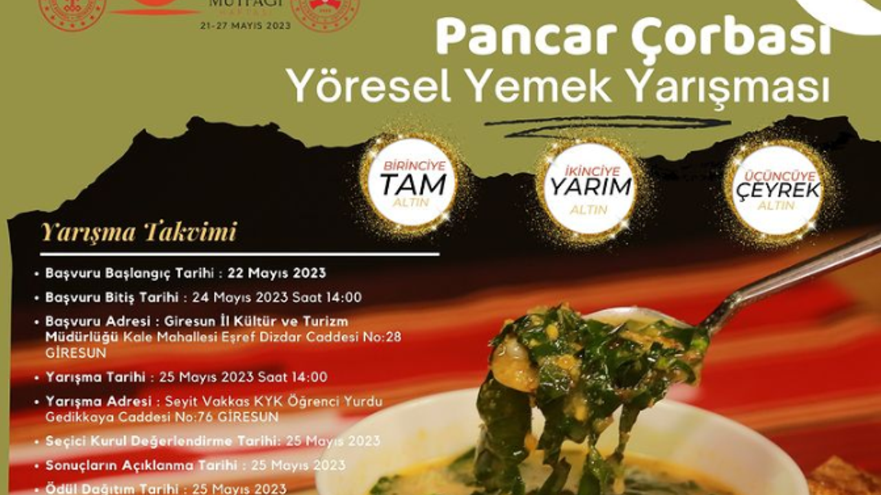 Altın ödüllü “Pancar Çorbası Yöresel Yemek Yarışması” yapılacak