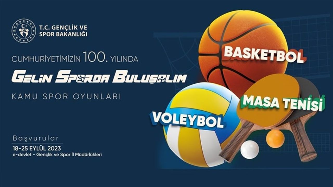 “Cumhuriyetimizin 100. Yıl Kutlamaları Kamu Spor Oyunları” başvuruları 18 Eylül'de