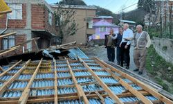 Giresun'daki fırtınanın ardından hasar tespit çalışmaları
