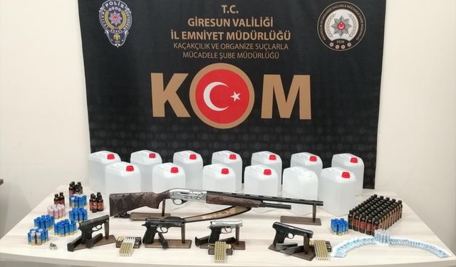 Giresun'da  sahte içki ele geçirildi