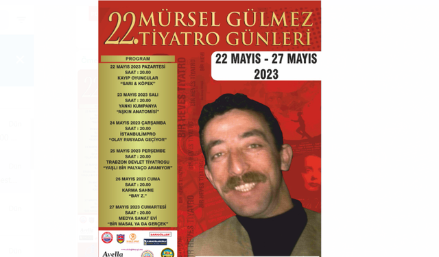 22. Mürsel Gülmez Tiyatro Günleri 22-27 Mayıs'ta yapılacak