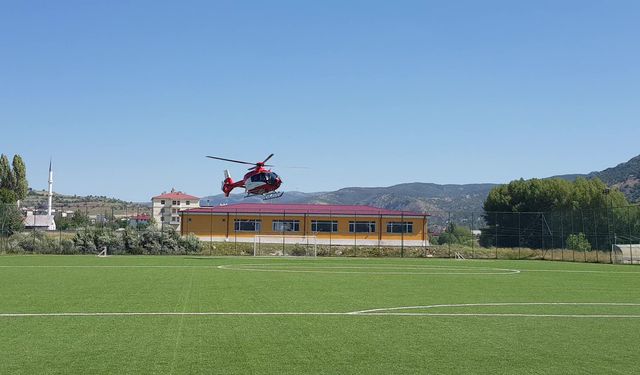 Hayat kurtaran ambulans helikopter Alucra'dan havalandı