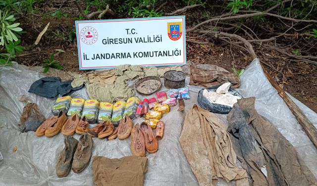 Giresun'da bölücü terör örgütüne ait sığınak bulundu