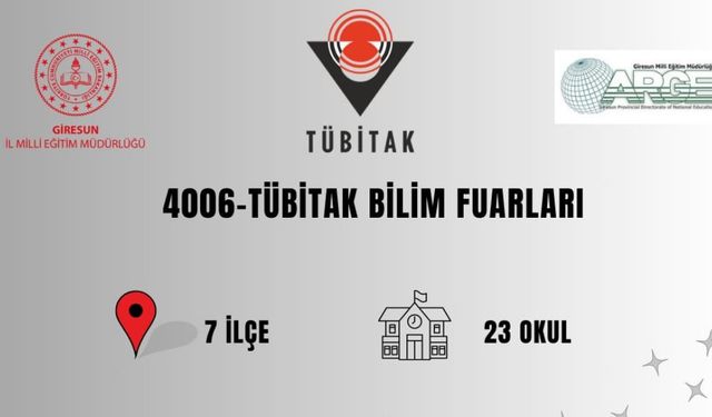 Giresun İl Milli Eğitim Müdürlüğü : “4006 - TÜBİTAK Bilim Fuarı'nda 23 Okul ile Yer Alıyoruz”