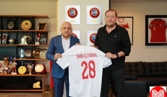 Giresunspor Başkanı Emin Eltuğral ve Yönetim Kurulundan TFF Başkanı Mehmet Büyükekşi'ye ziyaret