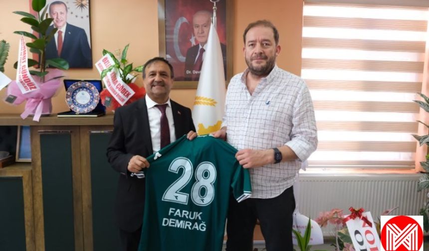 Emin Eltuğral ve Yönetim Kurulundan Alucra Belediye Başkanı Faruk Demirağ'a Ziyaret